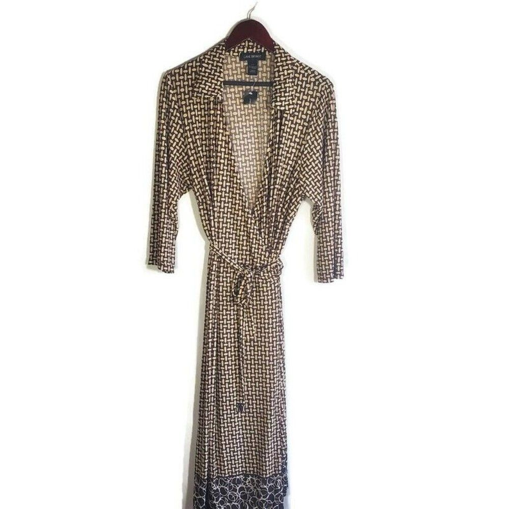 Lane Bryant Dress Womens Plus Size 26 / 28 Wrap Style 3/4 Sleeves Midi New
